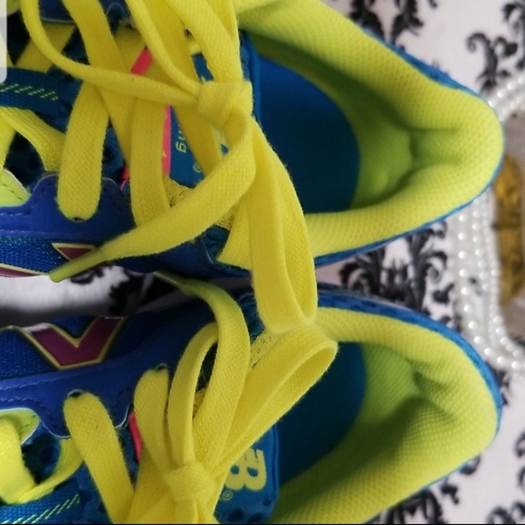 NEW BALANCE 750 V1 Running Shoes Blue Neon Pink Green Women's - Picture 9 of 11